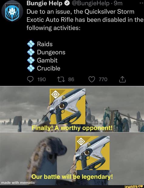 [Bungie Help] Due to an issue, we have temporarily disabled  .